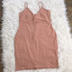 CHARLOTTE RUSSE BLUSH PINK BODYCON DRESS